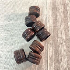 Vintage knobler wood napkin rings mid century decor